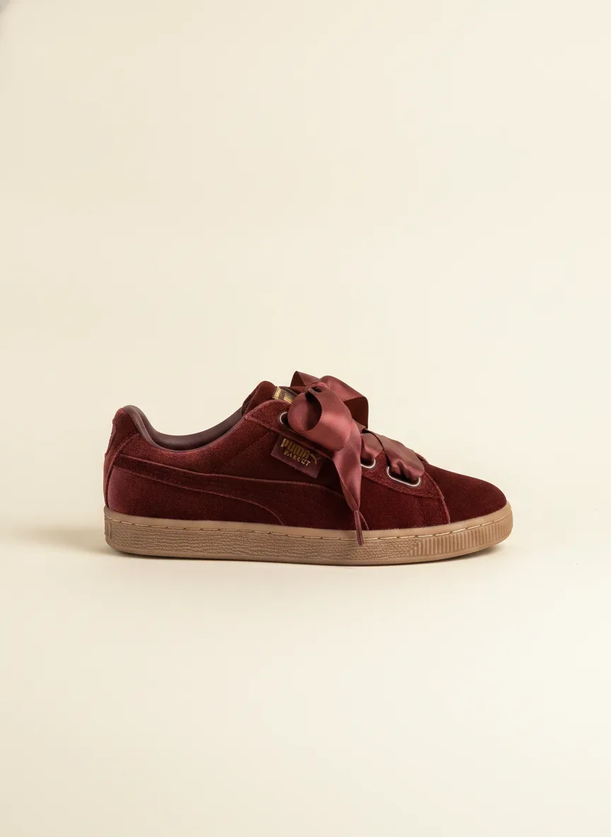 Baskets Puma bordeaux à lacets satin — GKDS Étampes