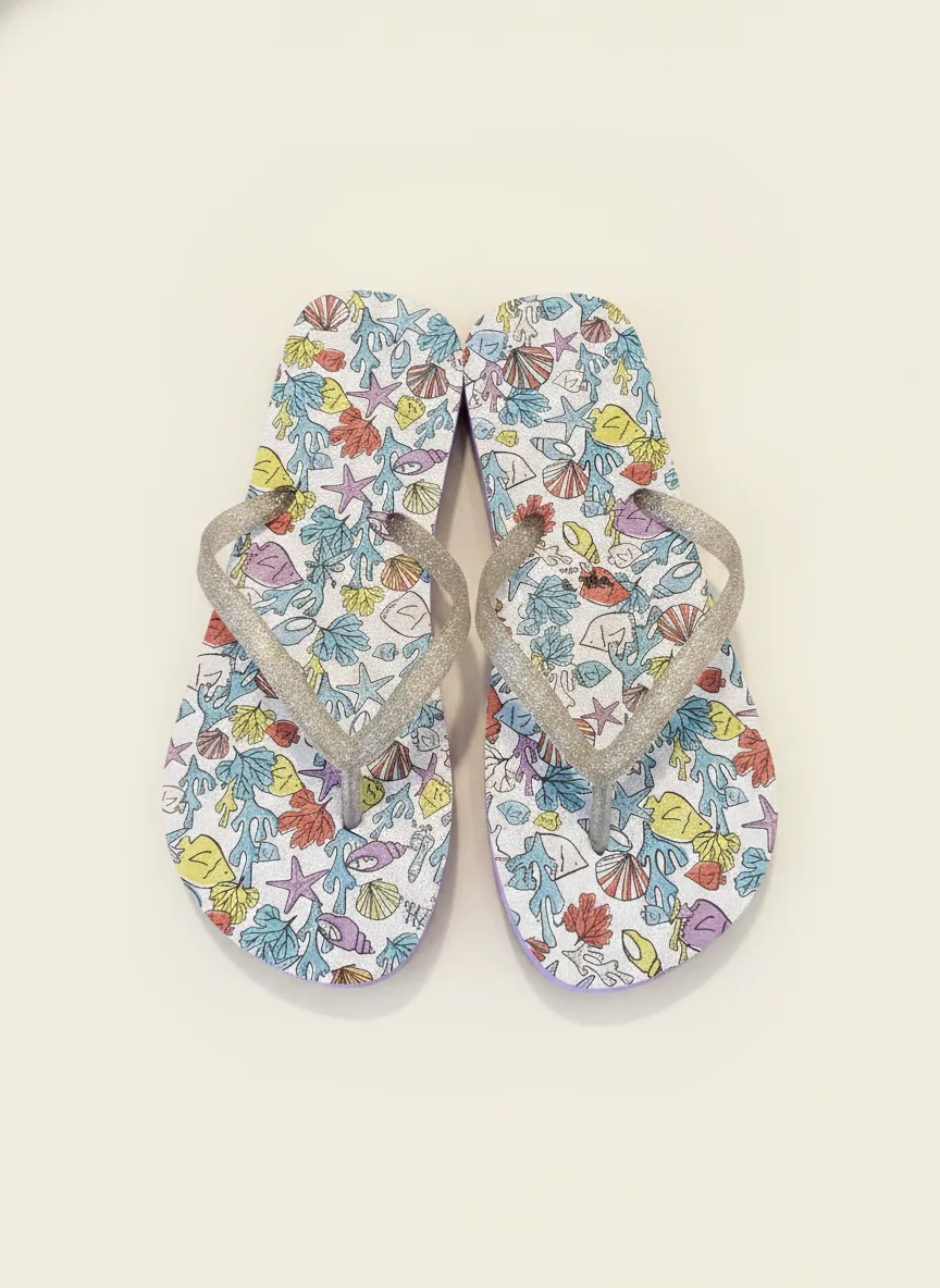 Tongs enfant motif floral — GKDS Étampes