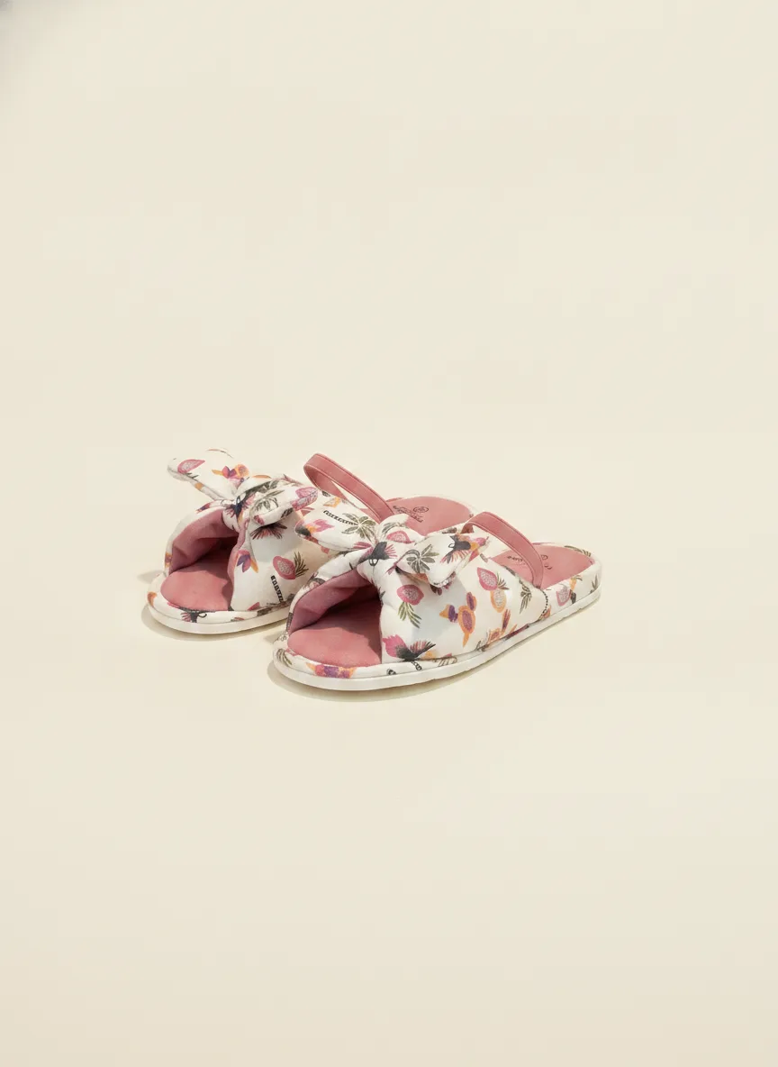 Claquettes enfant à nœud fleuri rose — GKDS Étampes