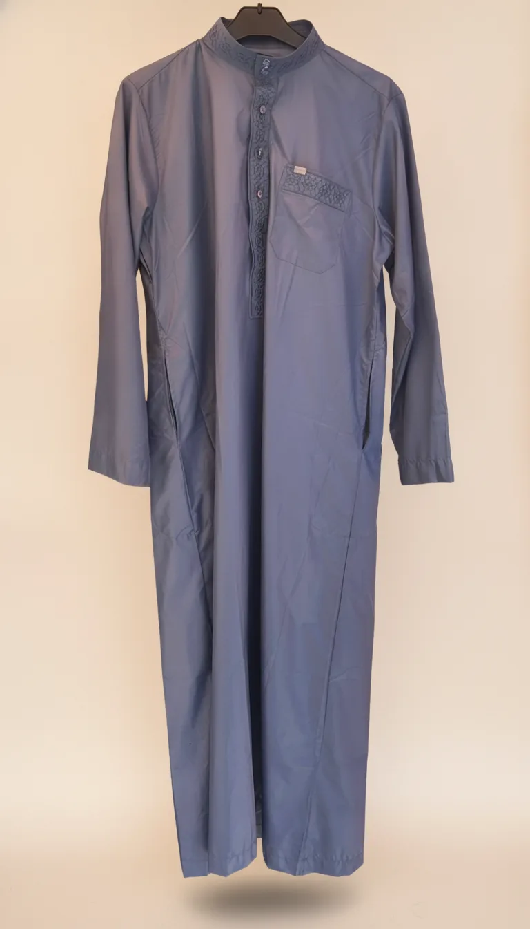Qamis Camel — Col Tressé Brodé — GKDS Étampes