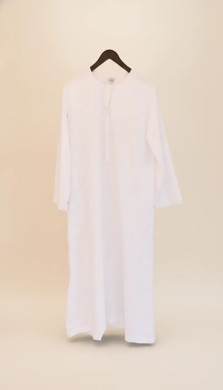 Qamis Blanc — Col Mandarin — GKDS Étampes