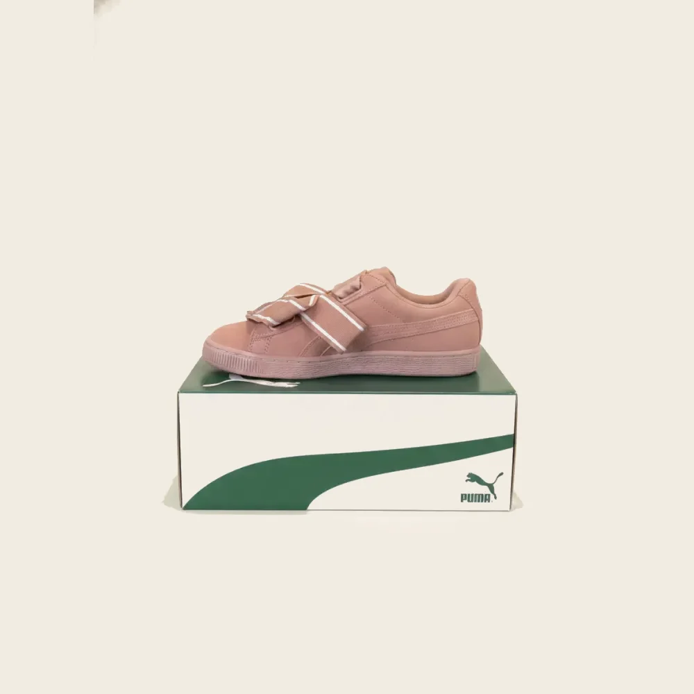 Baskets Puma roses à nœud satin